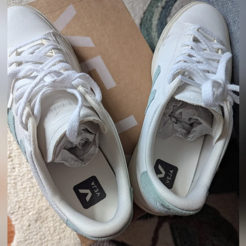 Veja Campo Extra White & Matcha Size 9 Womens White and Green Sneakers - Picture 7 of 14